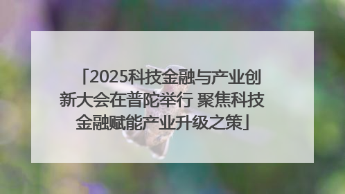 2025科技金融与产业创新大会在普陀举行 聚焦科技金融赋能产业升级之策