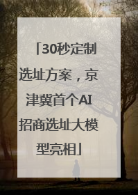 30秒定制选址方案，京津冀首个AI招商选址大模型亮相