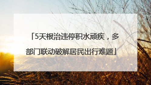 5天根治违停积水顽疾，多部门联动破解居民出行难题