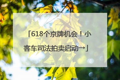 618个京牌机会！小客车司法拍卖启动→