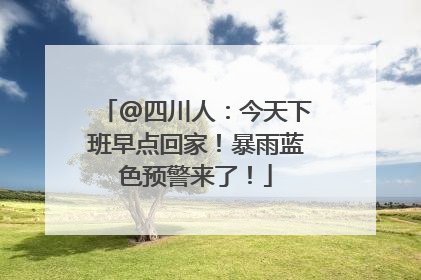 @四川人：今天下班早点回家！暴雨蓝色预警来了！