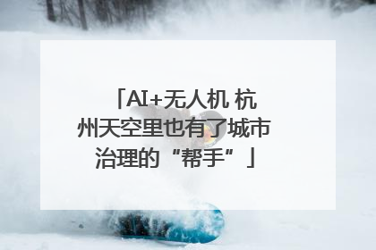 AI+无人机 杭州天空里也有了城市治理的“帮手”
